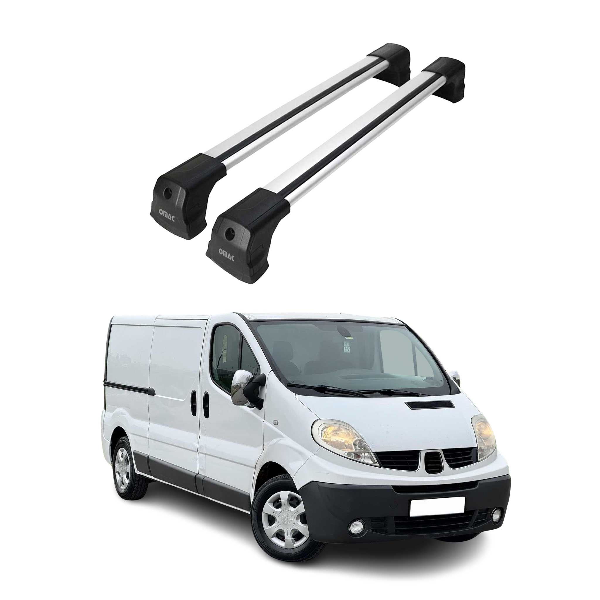 Dachträger Grundtäger für Renault Trafic mk2 2001-2014 75kg Alu Silber 2 tlg