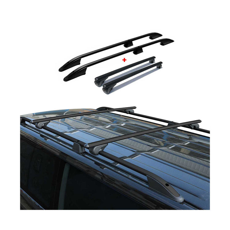 Dachträger + Dachreling SET für Citroen Berlingo L1 2008-2018 Alu Schwarz 4x
