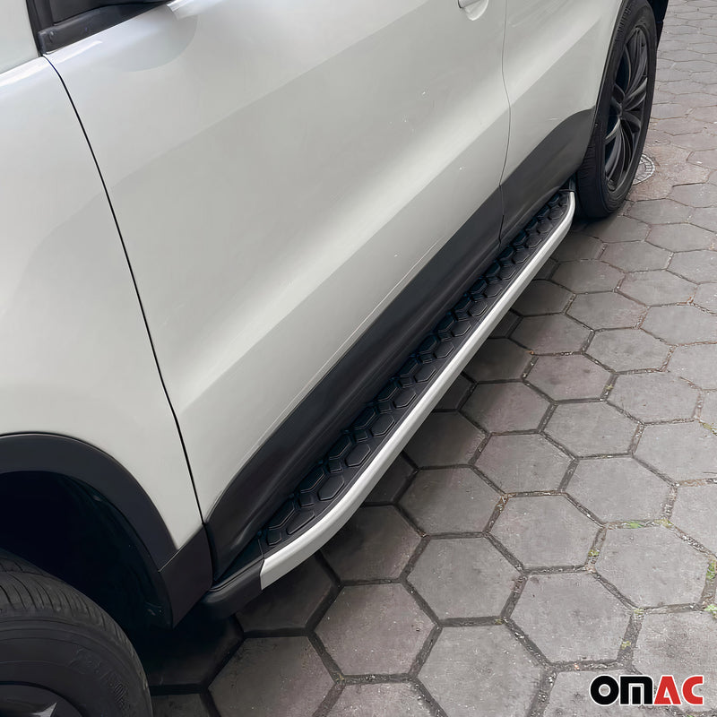 Trittbretter Seitenschweller für VW Amarok 2010-2022 Edelstahl Schwarz Silber