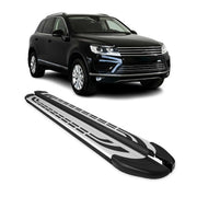 Trittbretter Seitenschweller Seitenbretter für VW Touareg 2010-2018 Schwarz Alu