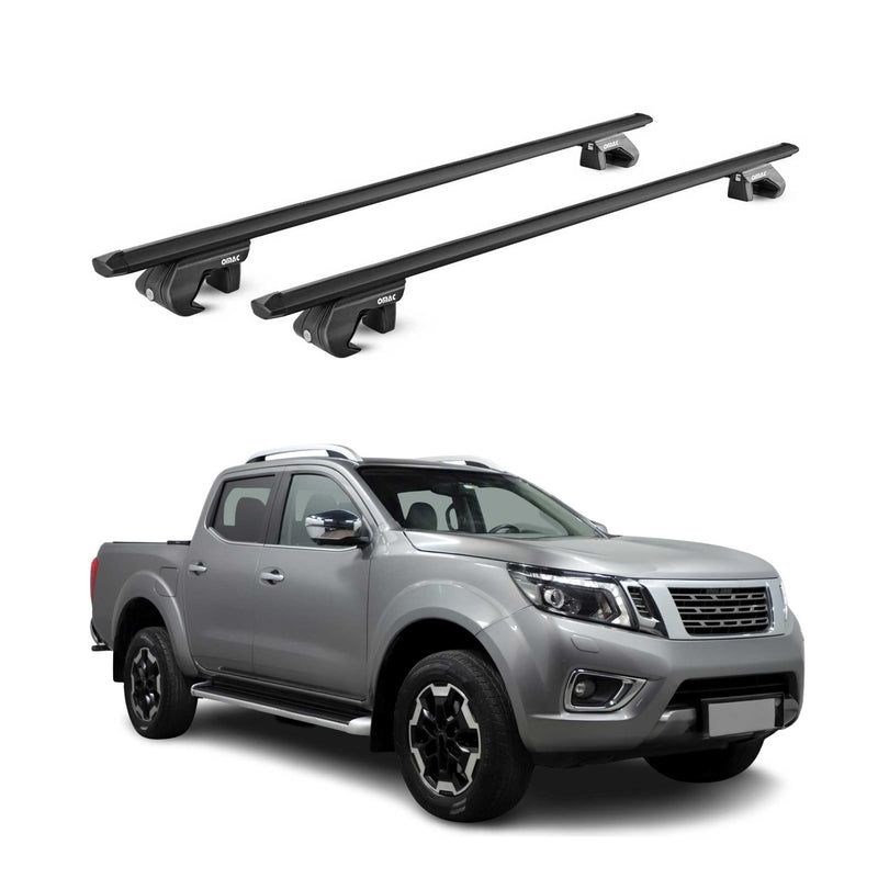 Dachträger Grundtäger für Nissan Navara D23 2015-2021 4 tür 90kg Alu Schwarz ABE