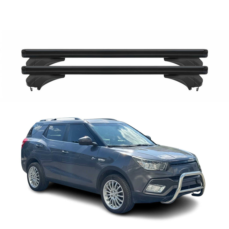 Menabo Dachträger Grundtäger für Ssangyong XLV 2016-2025 Aluminium Schwarz 2 tlg