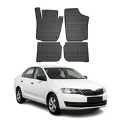 OMAC Gummi Fußmatten für Skoda Rapid 2012-2019 Automatten Gummi Schwarz 4tlg