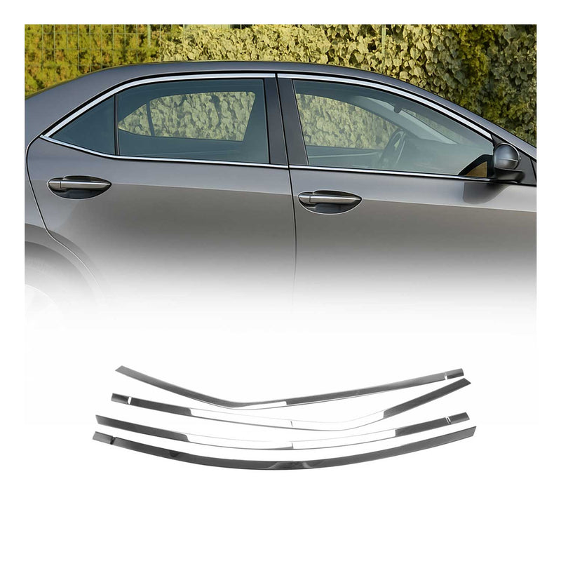 Fensterleisten Fensterrahmen für Toyota Corolla 2013-2019 Stufenheck Silber 10x