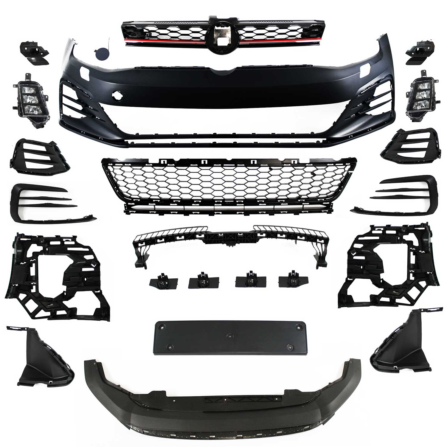 JOM Frontstoßstange Stoßstange für VW Golf 7 2012-2017 Schwarz