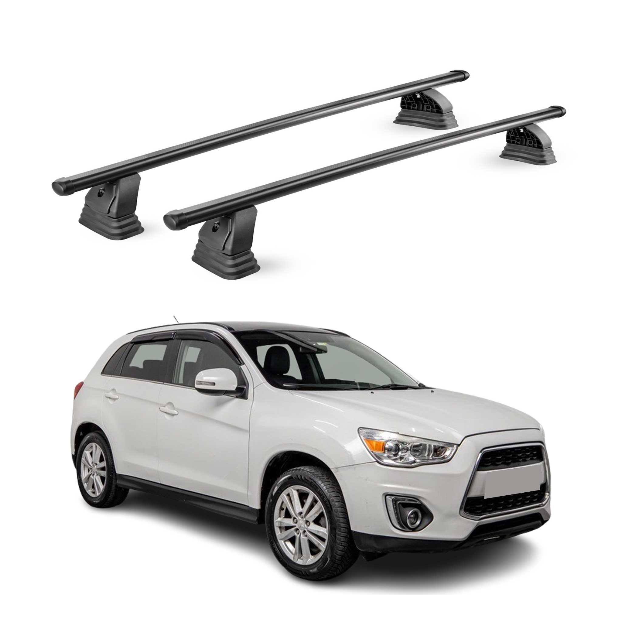 Stahl Dachträger für Mitsubishi ASX I 2010-2022 TÜV Abschließbar 2tlg Schwarz