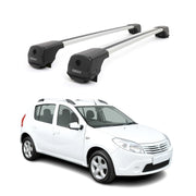 Dachträger Grundträger für Dacia Sandero Stepway 2007-2012 Aluminium Grau 2tlg