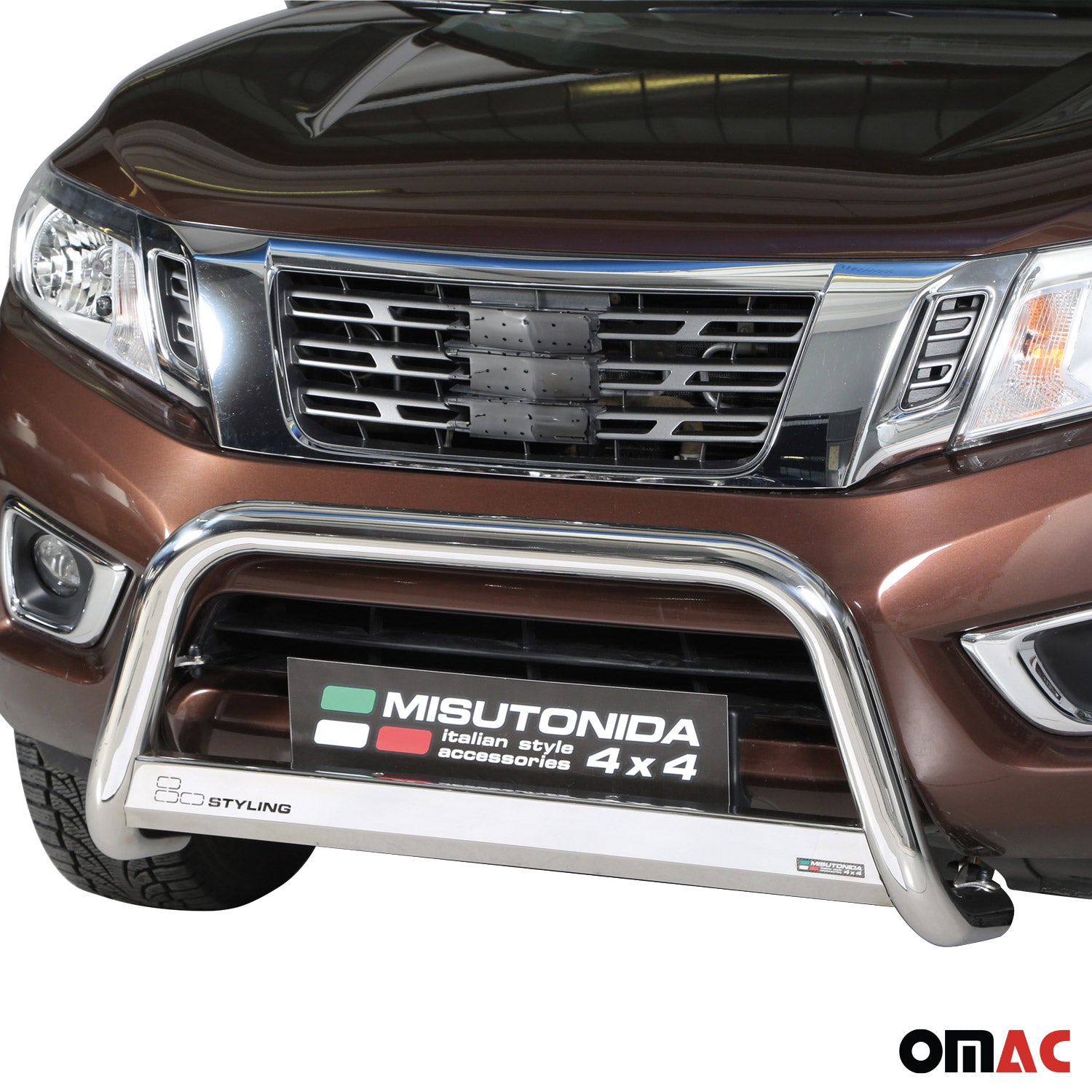 Frontbügel Frontschutzbügel für Nissan NP300 Navara 2016-2021 ø63mm Stahl Silber
