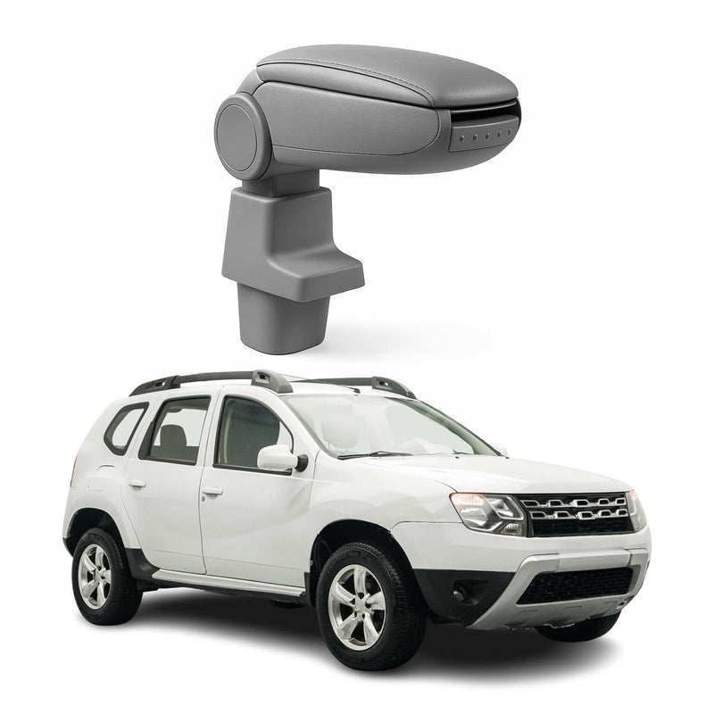 Mittelarmlehne Armlehne Mittelkonsole für Dacia Duster 2010-2017 PU-Leder Grau
