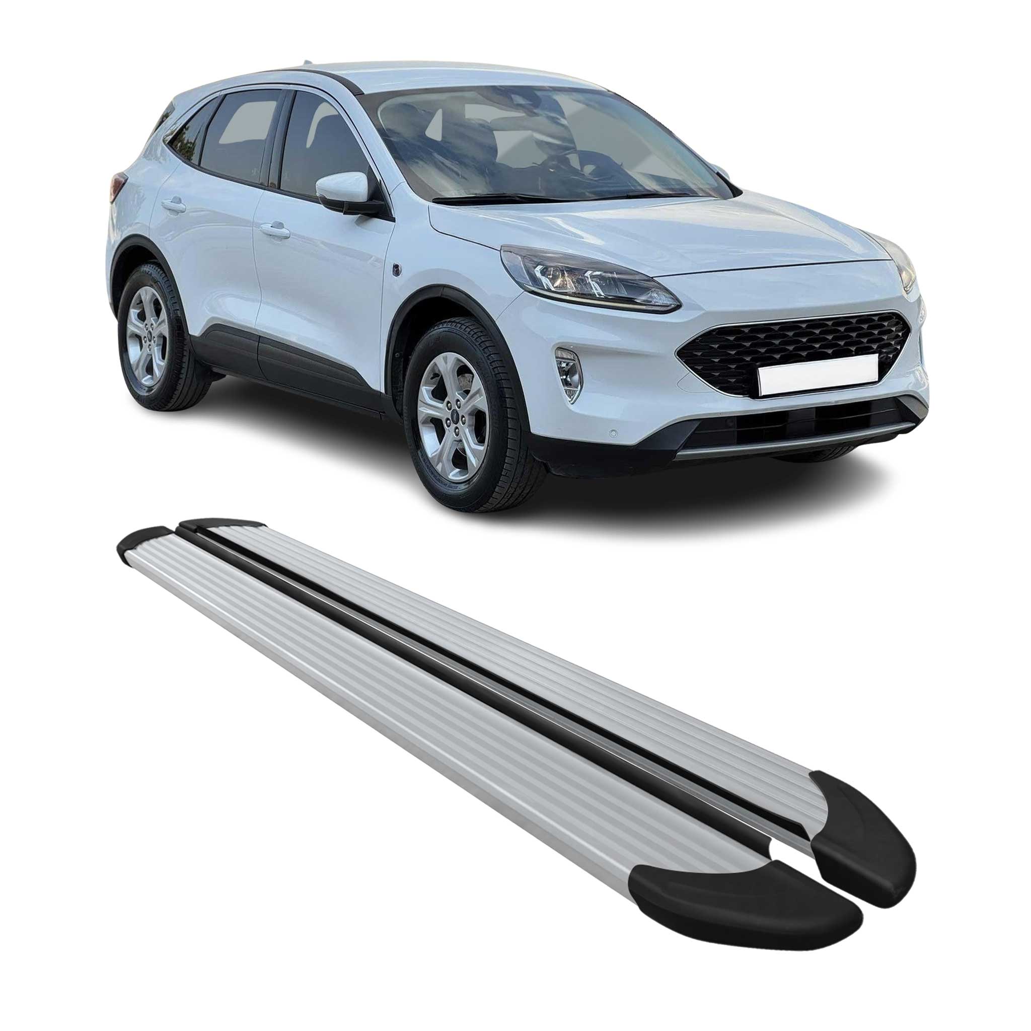 Seitenschweller Trittbretter Schweller für Ford Kuga III 2019-2026 Alu Silber