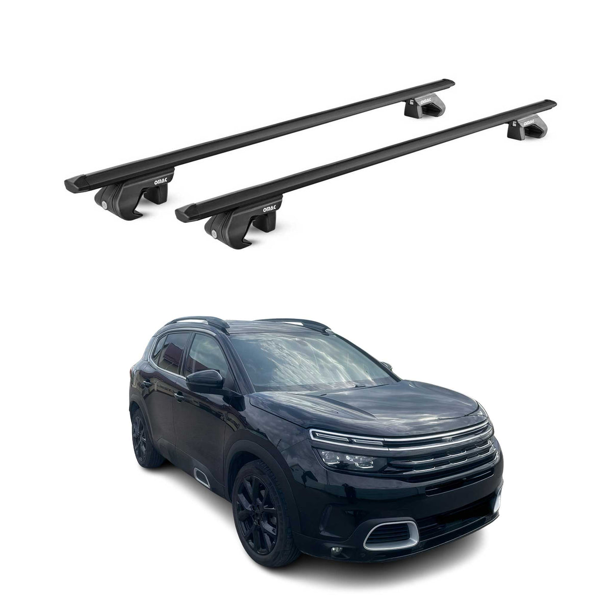 Dachträger Grundtäger für Citroen C5 Aircross 2018-2025 90kg Alu Schwarz 2x ABE