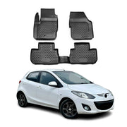 OMAC Gummimatten Fußmatten für Mazda 2007-2015 TPE Automatten Schwarz 4tlg