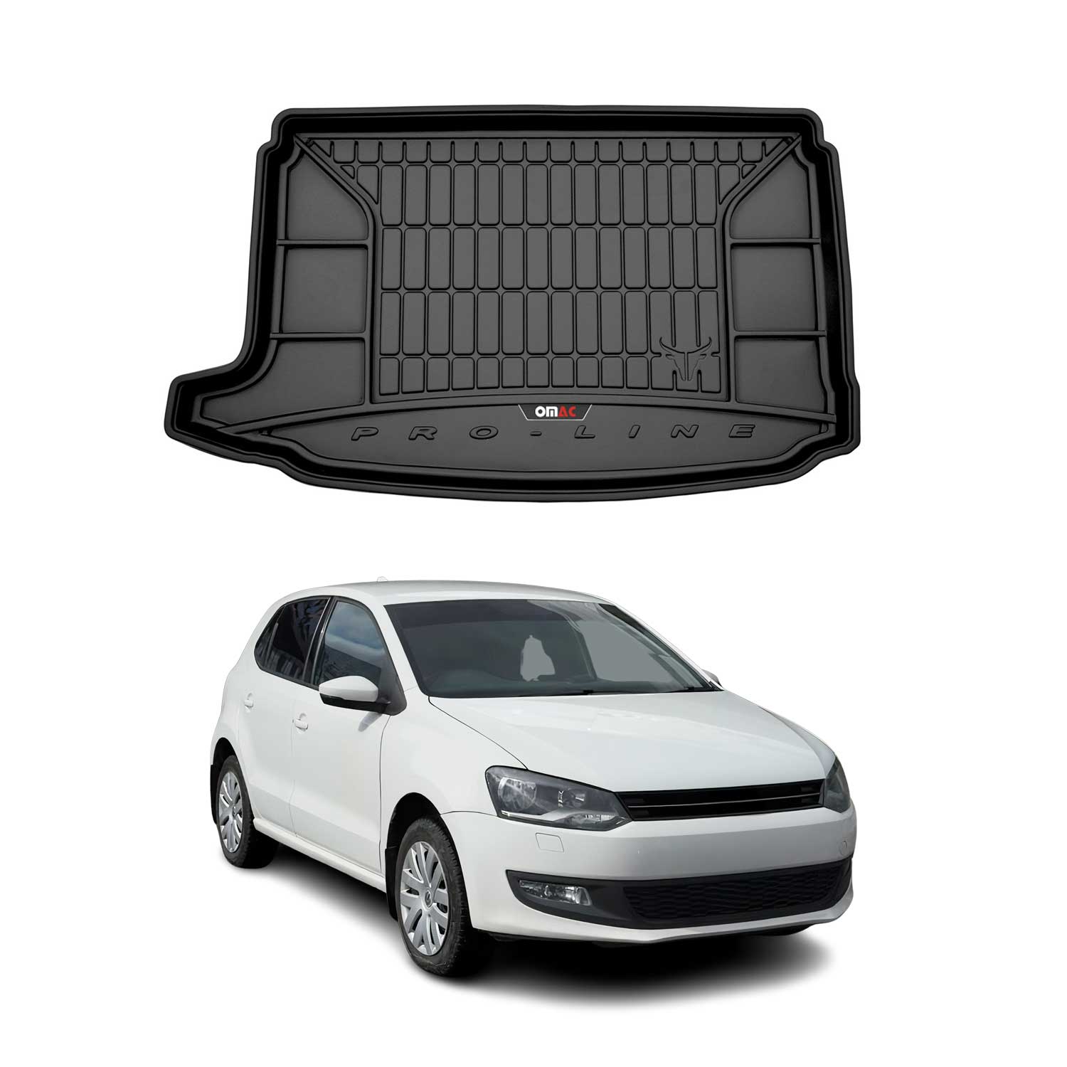 OMAC Gummi Kofferraumwanne für VW Polo Schrägheck 2009-2017 TPE Laderaumwanne