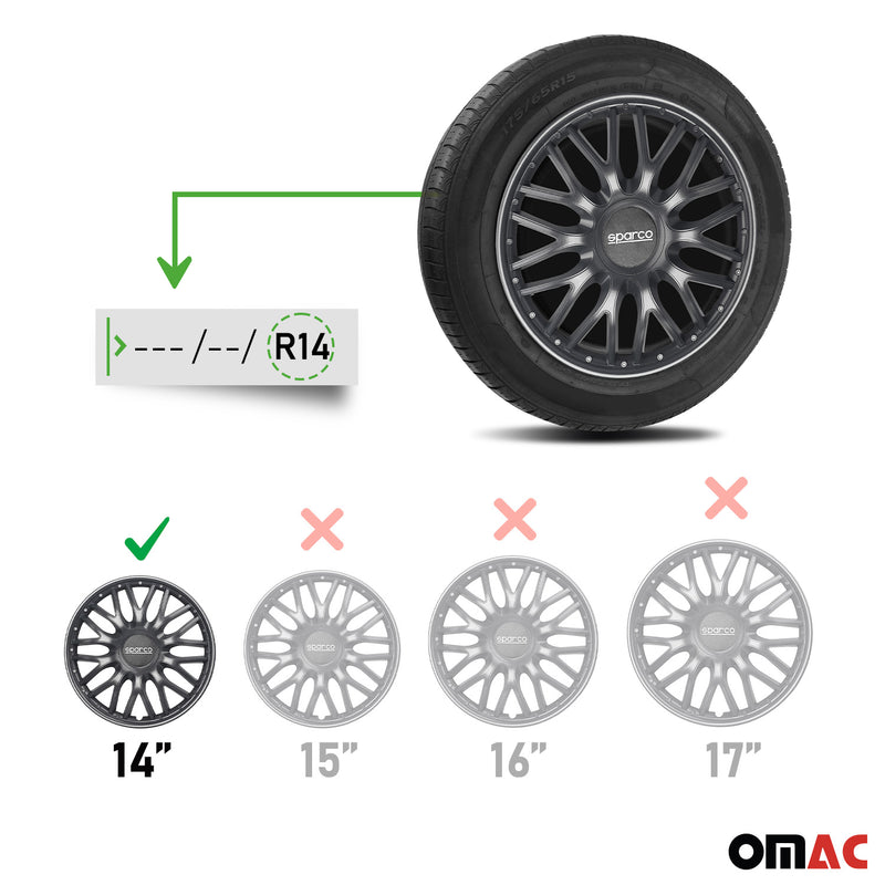 Sparco Radkappen 14 Zoll Roma Grau 4tlg