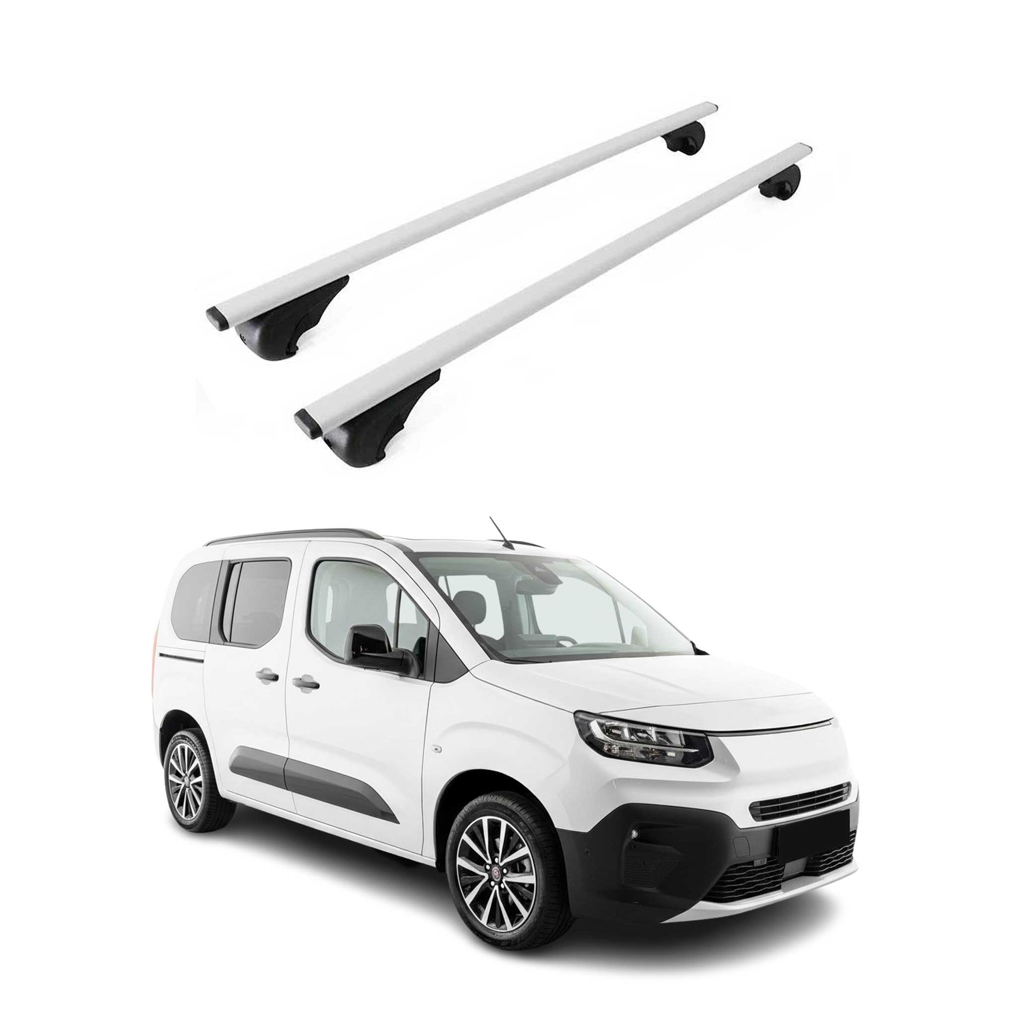Dachträger Grundträger für Fiat Doblo III 2022-2026 Metall Silber 2tlg