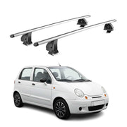 Alu Dachträger für Daewoo Matiz I 1998-2005 TÜV T-Nut Abschließbar 2tlg Silber