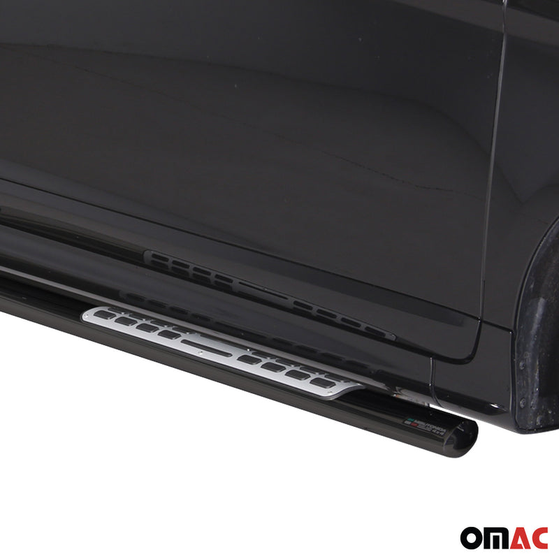 Edelstahl Seitenschweller Schwellerrohre für Volvo XC60 2014-2017 Schwarz