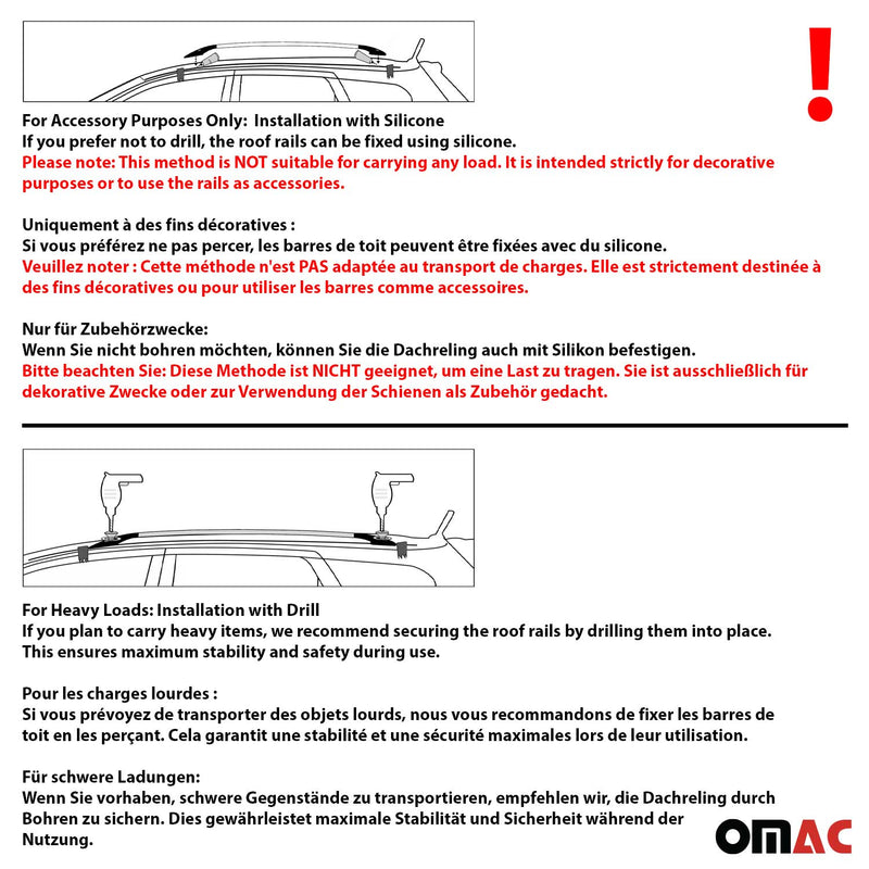 Dachreling Relingträger Aluminium für Fiat Panda 2003-2012 Alu Silber 2x