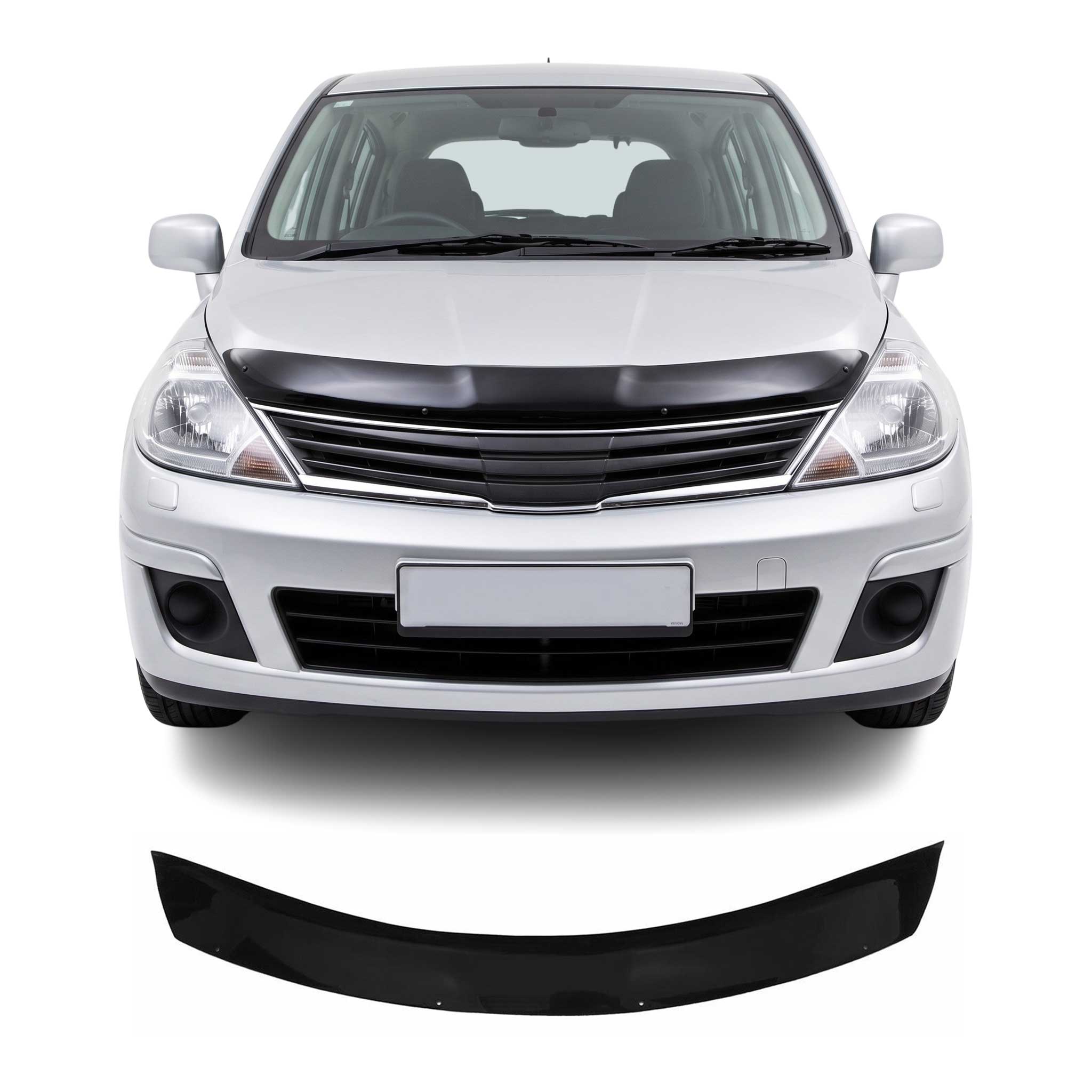 Motorhaube Deflektor Insektenschutz für Nissan Tiida C11 2004-2011 Dunkel