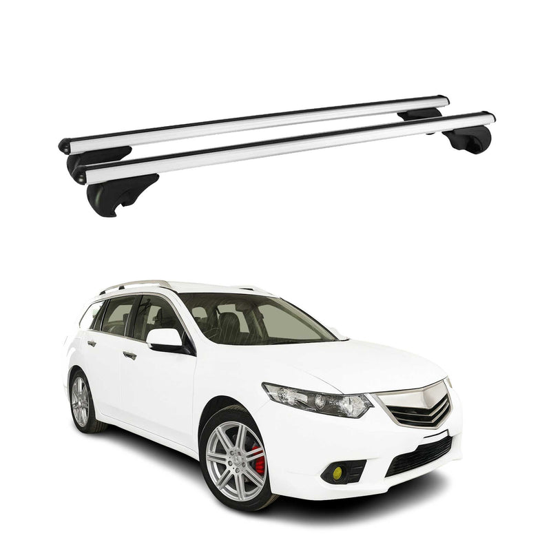 Dachträger Grundtäger für Acura TSX Sportwagon 2010-2014 75kg Alu Silber 2 tlg