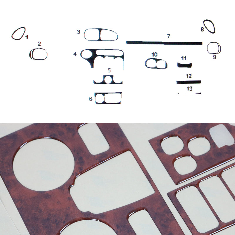 Innenraum Dekor Cockpit für Hyundai Lantra 1995-2000 Wurzelholz Optik 13tlg