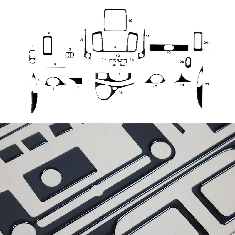 Innenraum Dekor Cockpit für Opel Vivaro 2010-2014 Piano Schwarz Optik 22tlg