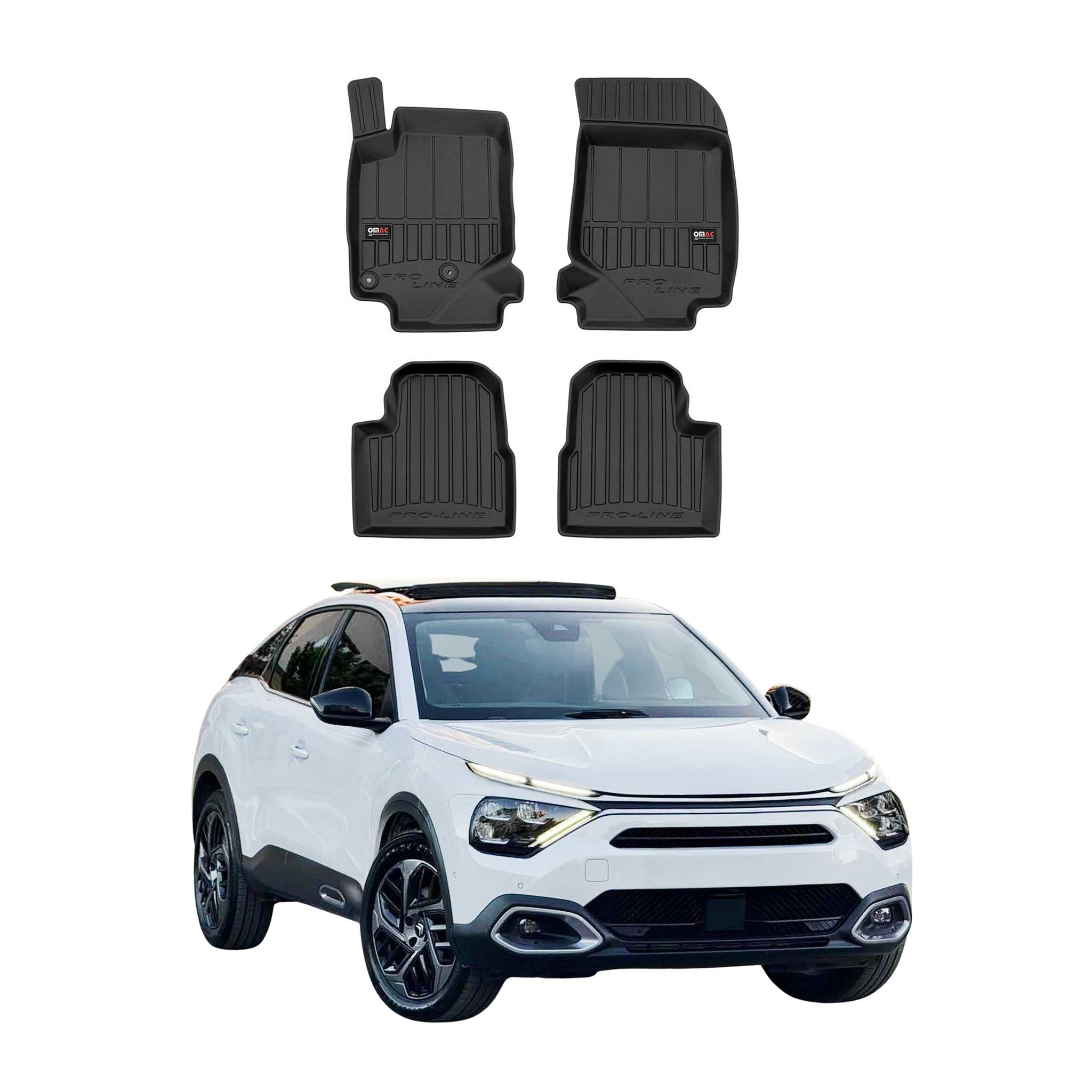 OMAC Gummi Fußmatten für Citroen C4 2021-2026 Premium TPE Automatten Schwarz 4x