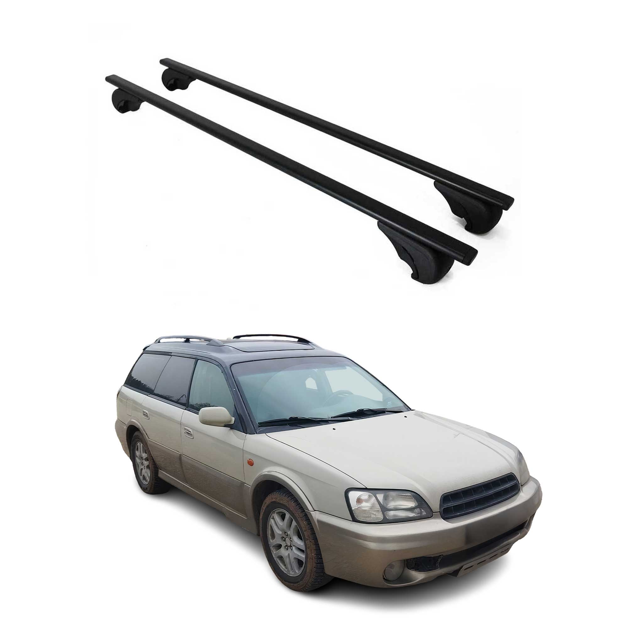 Dachträger Grundtäger für Subaru Outback mk2 1999-2003 75kg Metall Schwarz 2 tlg