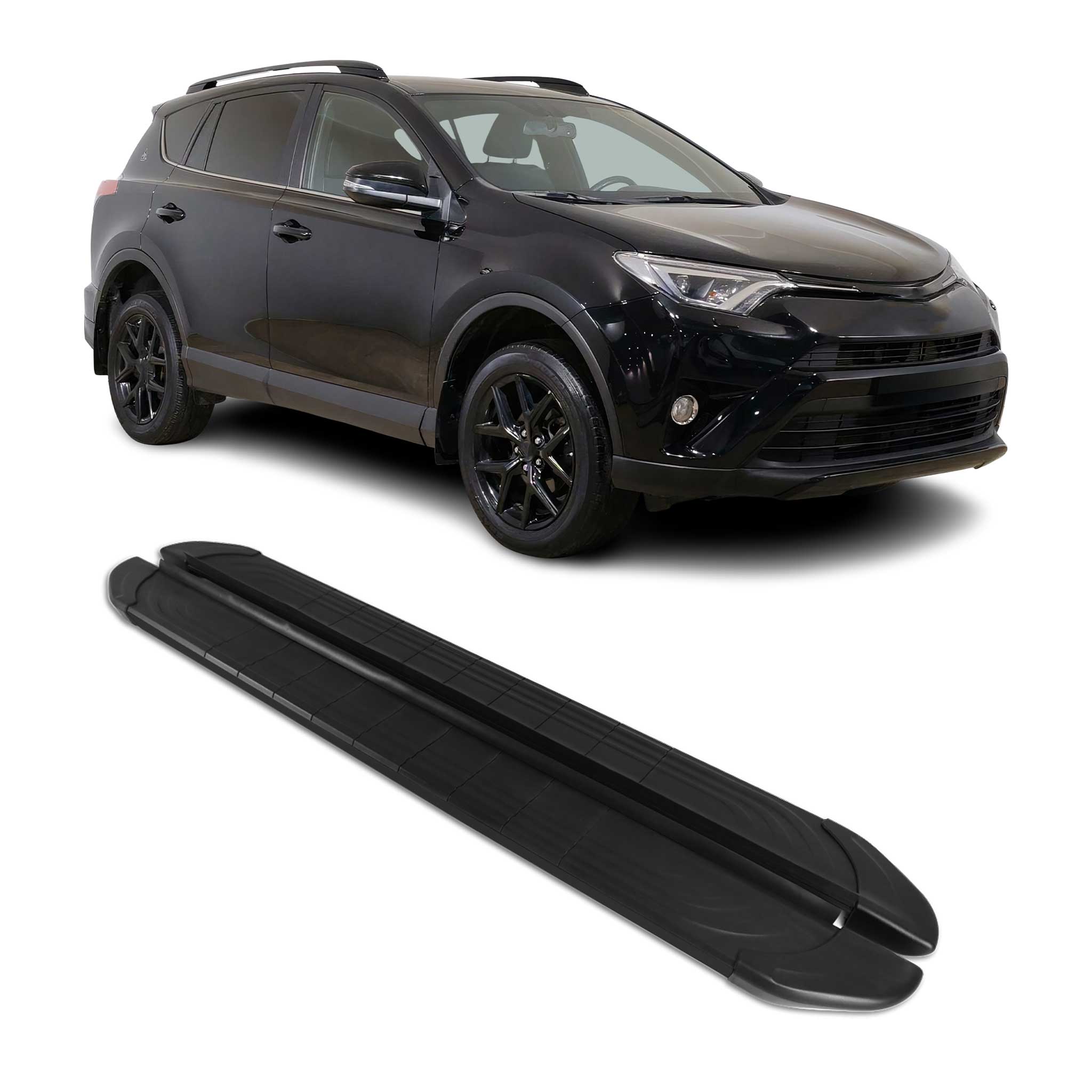 Seitenschweller Trittbretter für Toyota RAV4 Hybrid 2019-2025 Schwarz 2 tlg