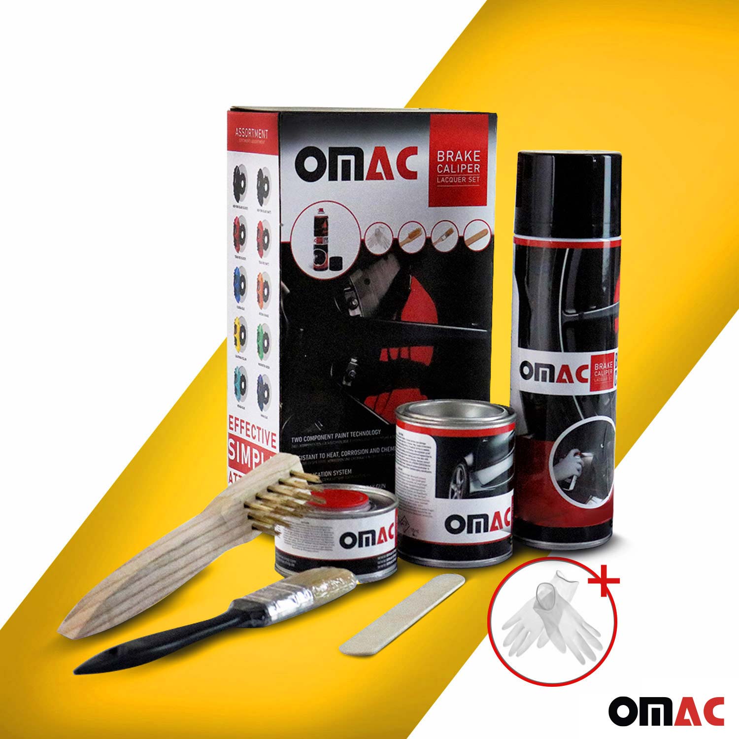 OMAC Bremssattellack Bremssattelfarbe California Gelb Auto Lack Set Tuning