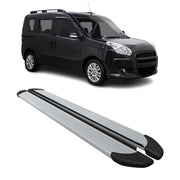 Seitenschweller Trittbretter Schweller für Fiat Doblo L1 2010-2024 Alu Silber