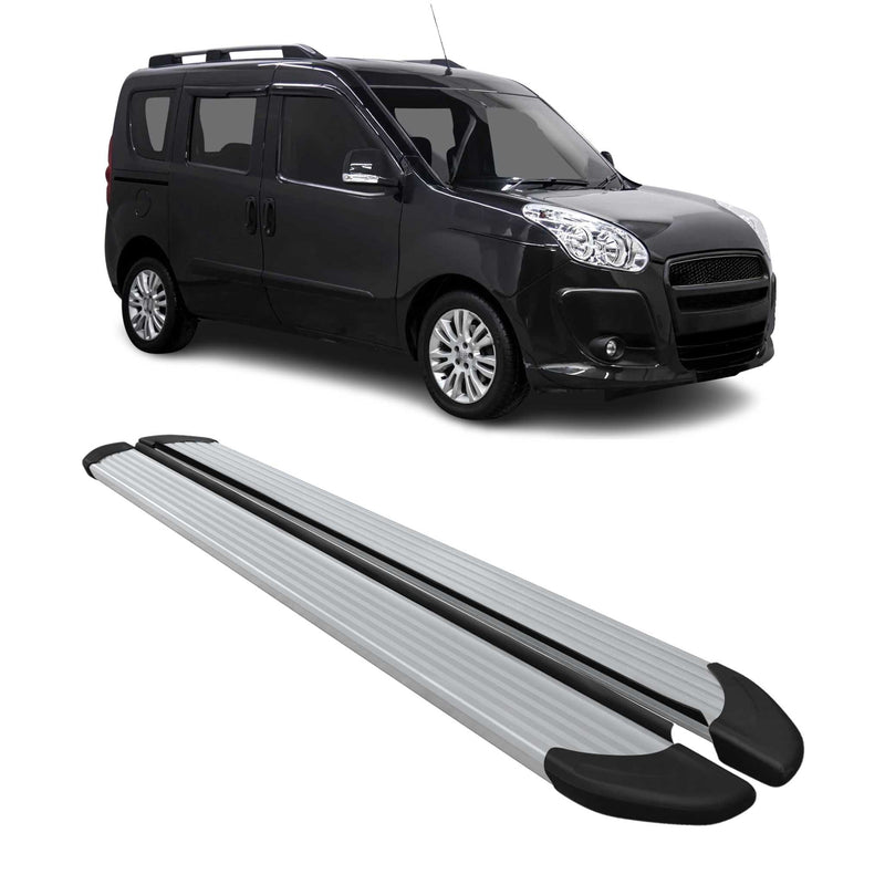 Seitenschweller Trittbretter Schweller für Fiat Doblo L1 2010-2024 Alu Silber
