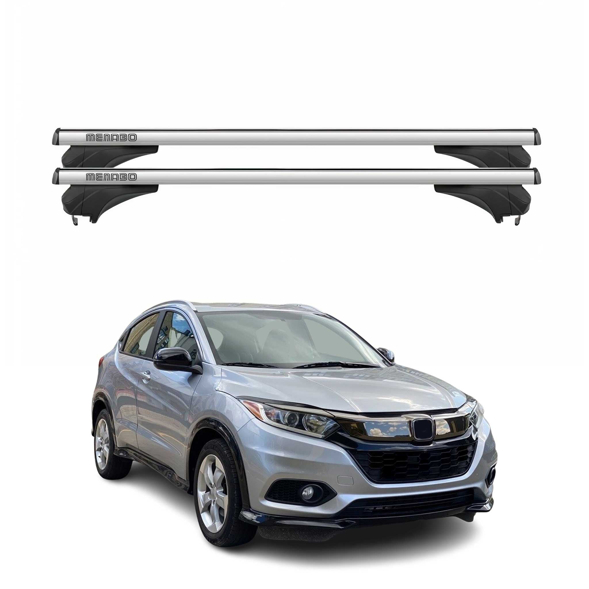 Menabo Dachträger Grundtäger für Honda HR-V 2015-2021 Aluminium Silber 2 tlg