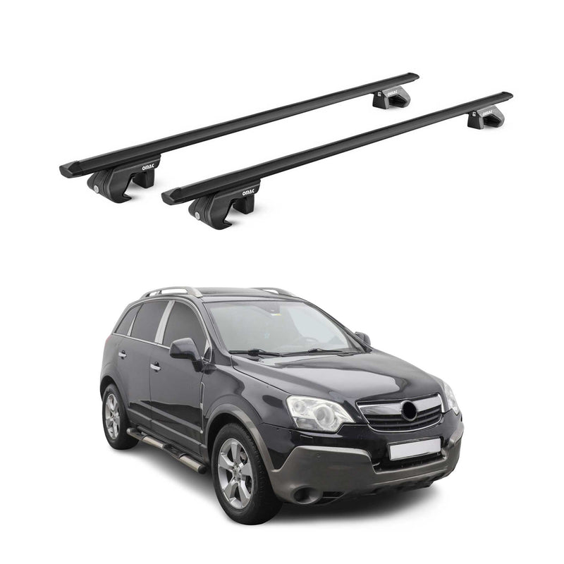 Dachträger Grundtäger für Opel Antara 2006-2015 90kg Aluminium Schwarz 2 tlg ABE