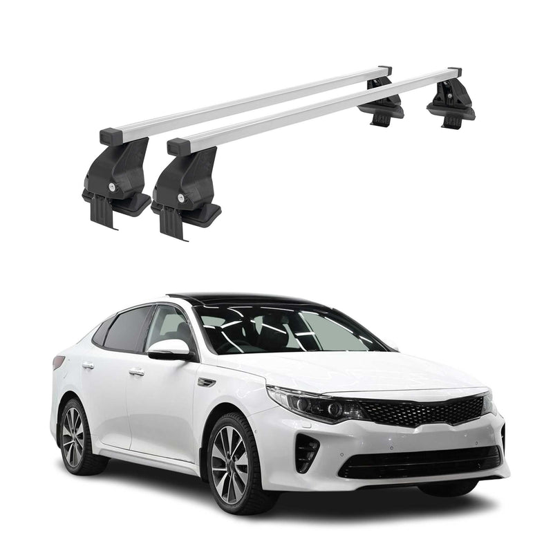 Menabo Dachträger Grundtäger für Kia Optima 2015-2020 50kg Stahl Silber 2 tlg