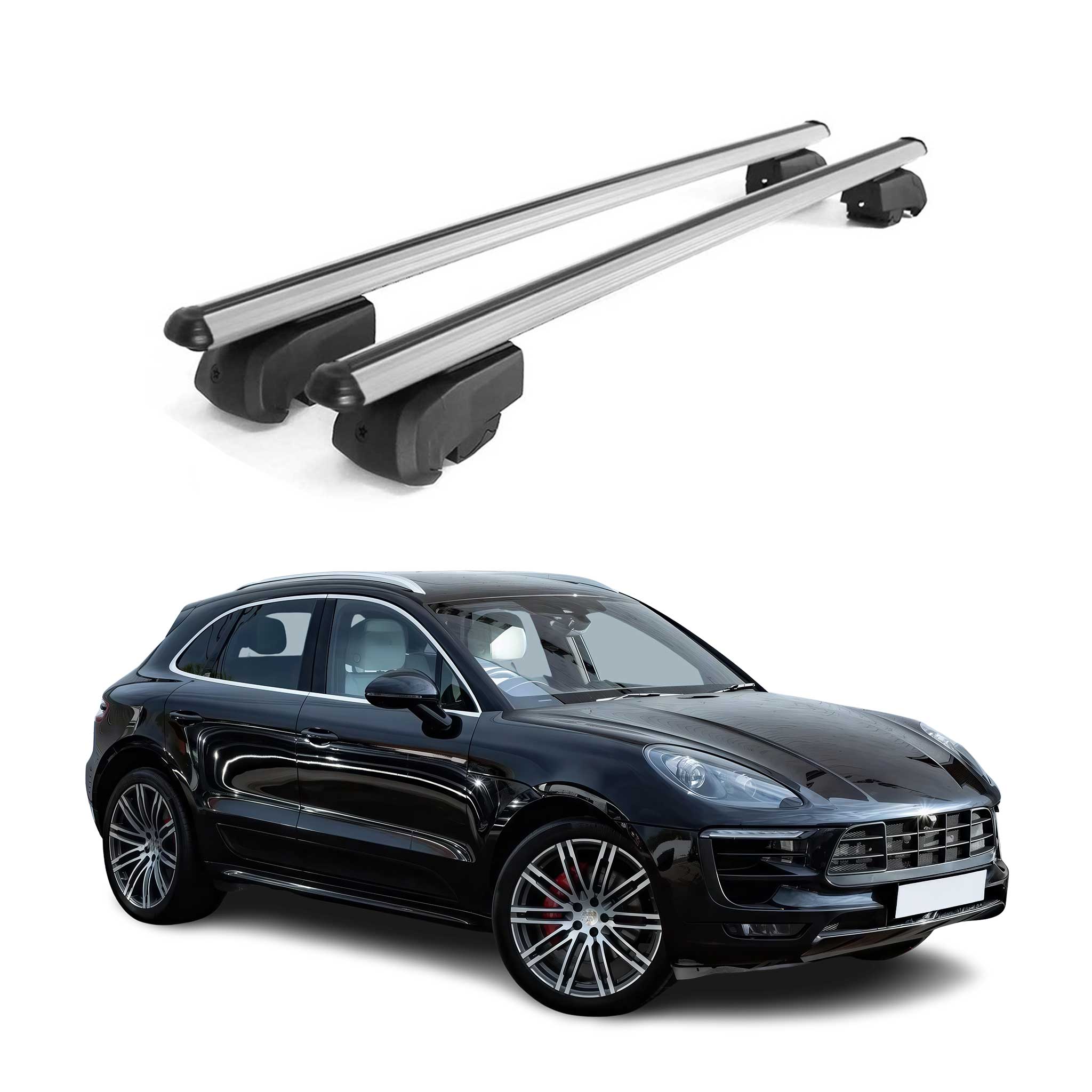 Dachträger Gepäckträger für Porsche Macan 2014-2023 Aluminium Grau ABE 2x