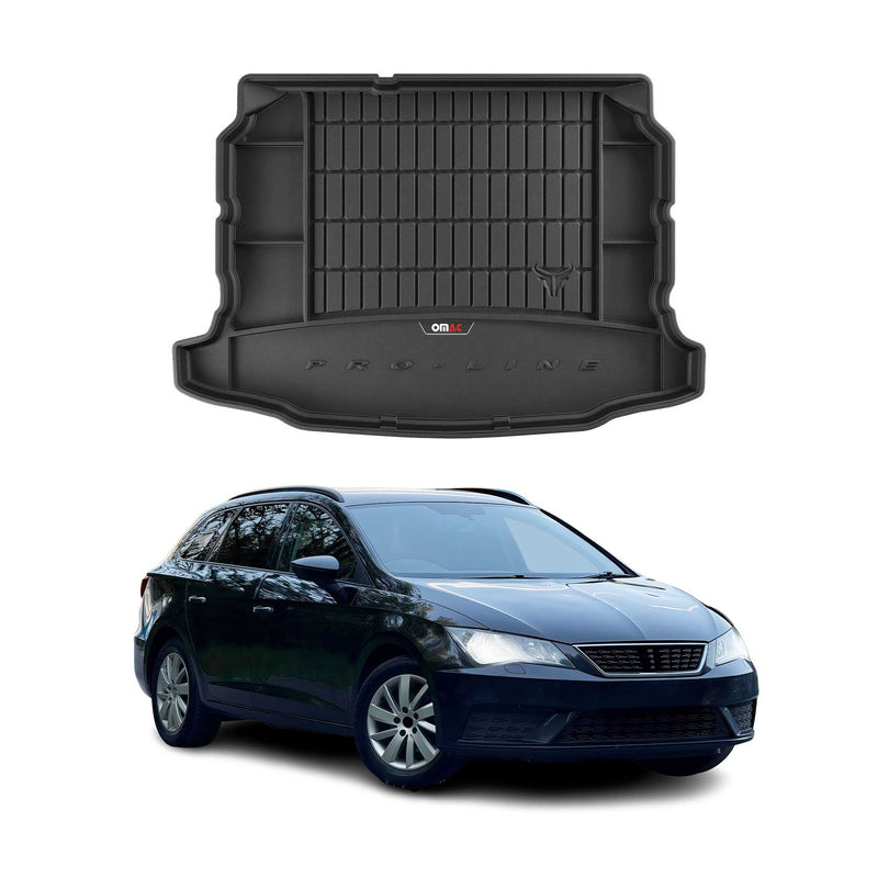 OMAC Gummi Kofferraumwanne für Seat Leon 2012-2020 TPE Laderaumwanne Schwarz