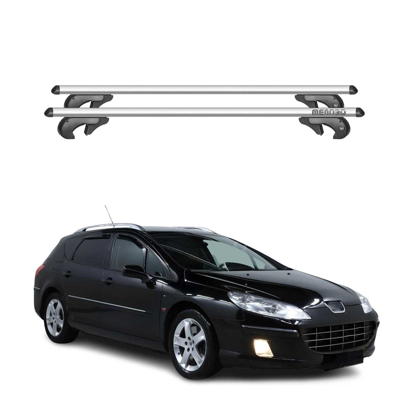 Menabo Dachträger Grundtäger für Peugeot 407 Kombi 2004-2011 90kg Alu Silber 2x