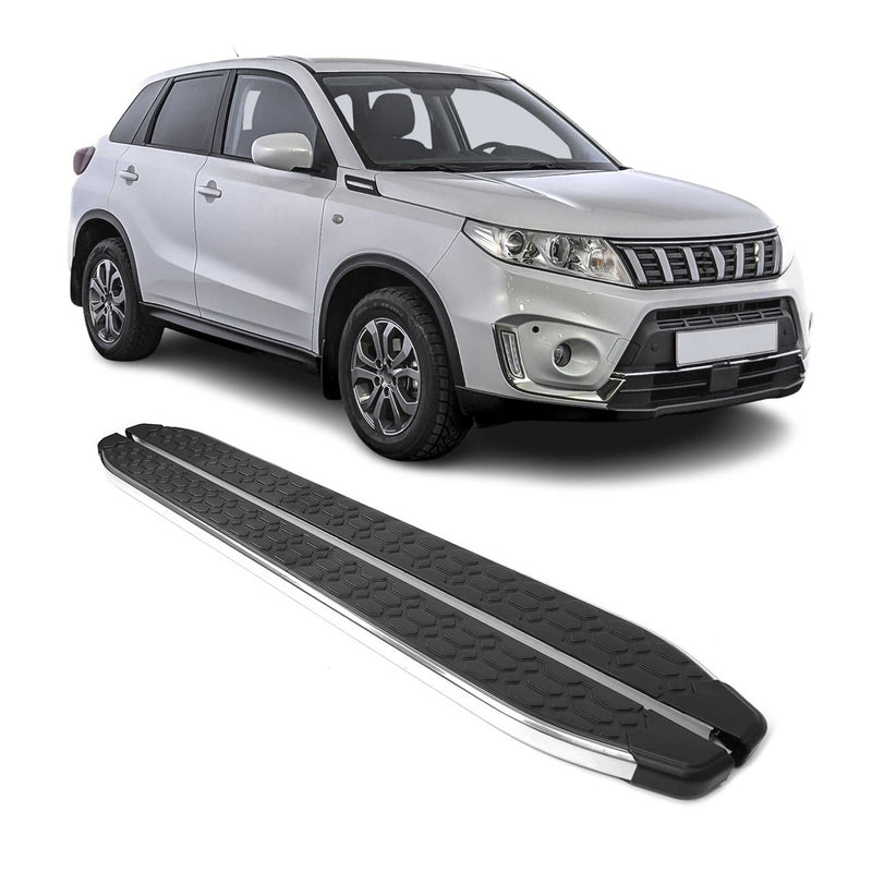 Trittbretter Seitenschweller für Suzuki Vitara 2015-2025 Edelstahl Schwarz Grau