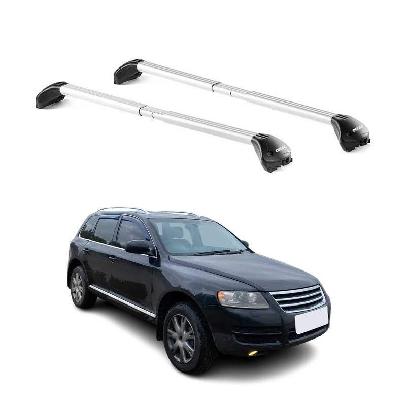 Dachträger Grundtäger für VW Touareg mk1 2002-2010 5 tür 100kg Alu Silber 2x ABE