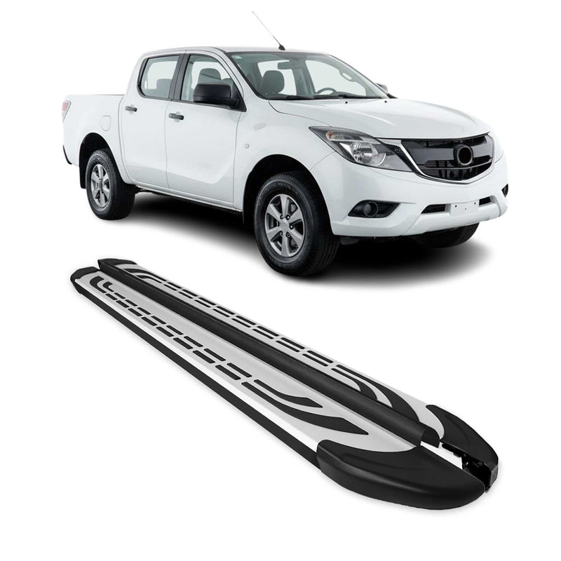 Trittbretter Seitenschweller für Mazda BT-50 DoubleCab 2011-2020 Alu Schwarz