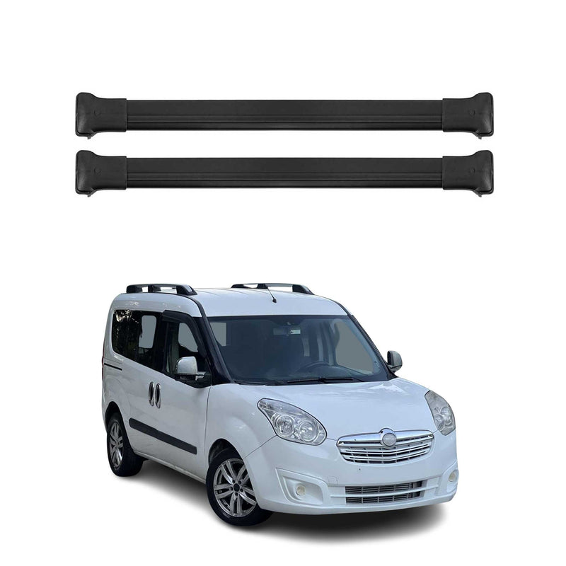 Dachträger Grundtäger für Opel Combo D 2011-2018 75kg Aluminium Schwarz 2 tlg