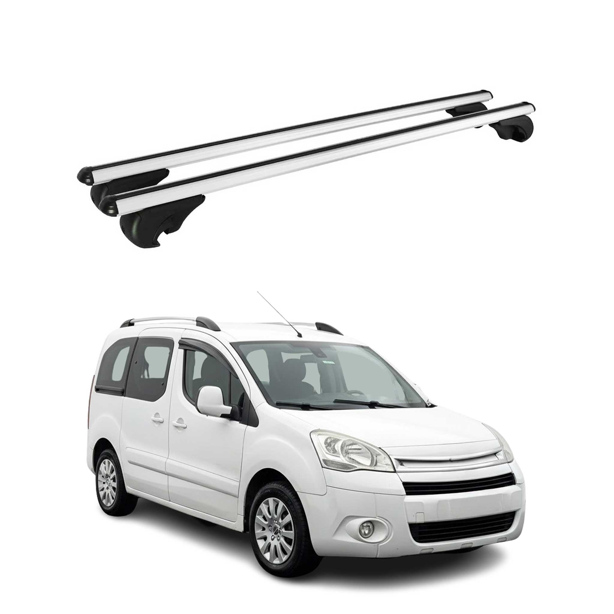 Dachträger Grundträger für Citroen Berlingo 2008-2018 TÜV Aluminium Schwarz 2tlg