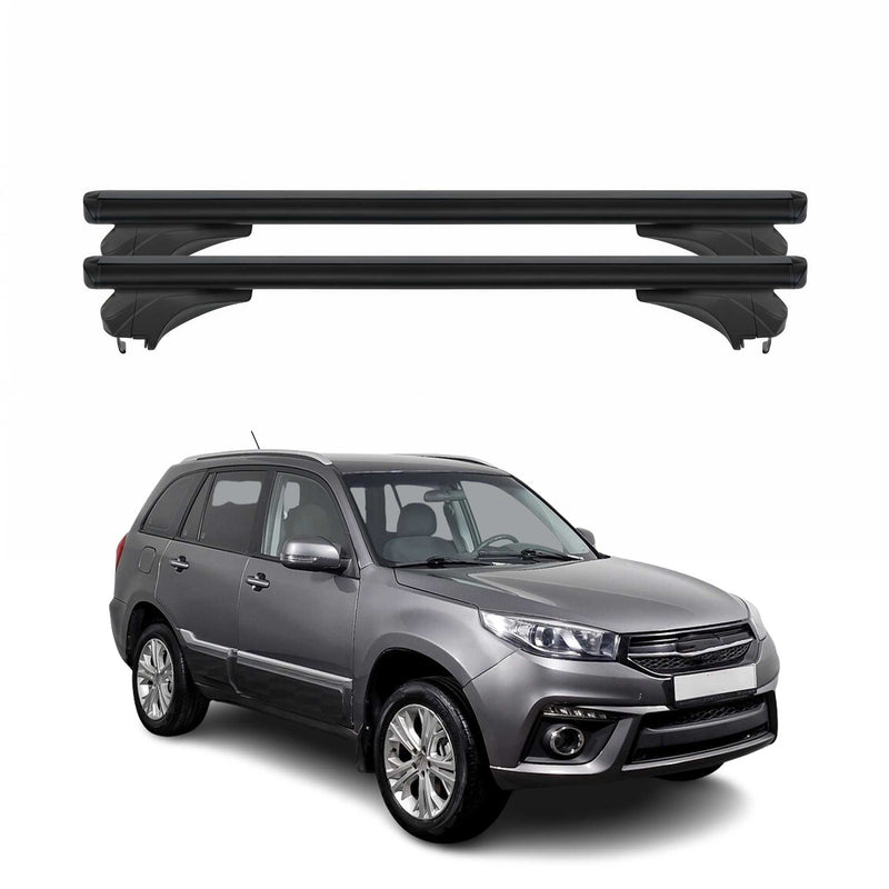 Menabo Dachträger Grundtäger für Chery Tiggo 3 / J11 2013-2023 Alu Schwarz 2 tlg