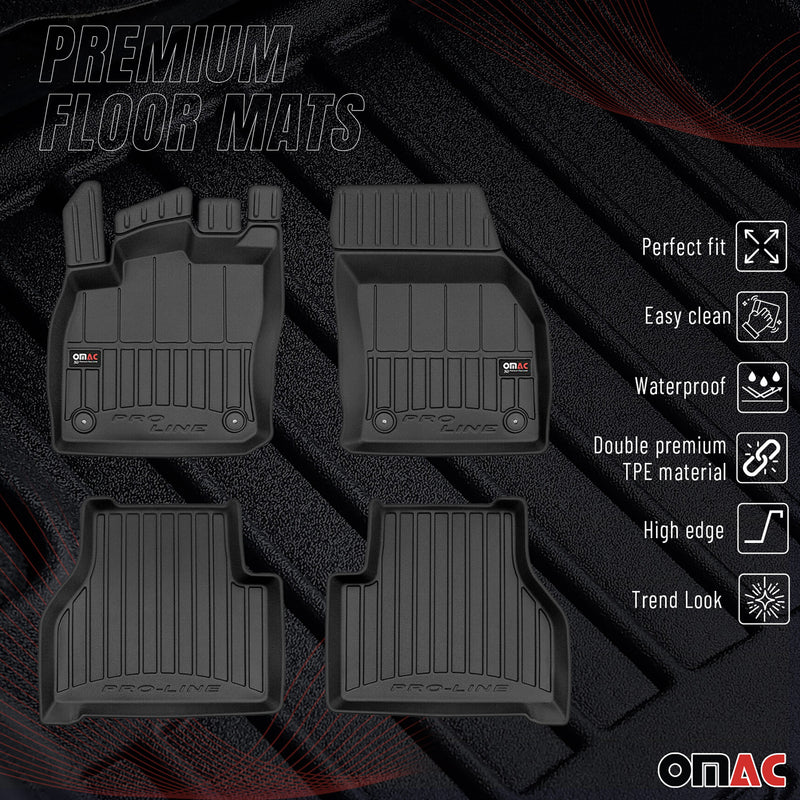 OMAC Gummi Fußmatten für VW Caddy 2021-2025 Premium TPE 3D Automatten Schwarz 4x