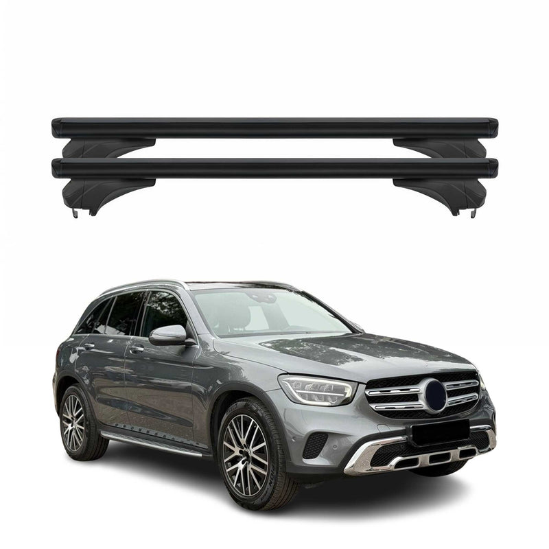 Menabo Dachträger für Mercedes GLC X253 2020-2022 FL Aluminium Schwarz 2 tlg
