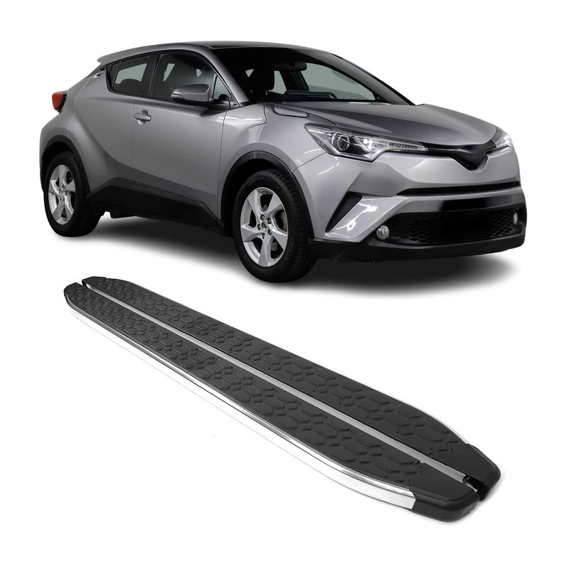 Trittbretter Seitenschweller für Toyota C-HR Hybrid 2016-2025 Stahl Schwarz Grau