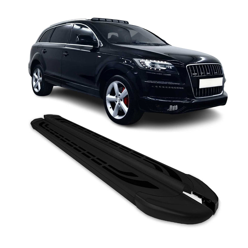 Trittbretter Seitenschweller Seitenbretter für Audi Q7 4LB 2006-2015 Alu Schwarz