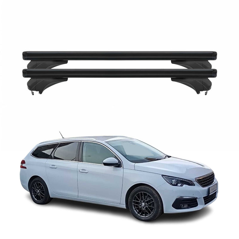 Menabo Dachträger für Peugeot 308 II Kombi 2014-2021 Aluminium Schwarz 2 tlg