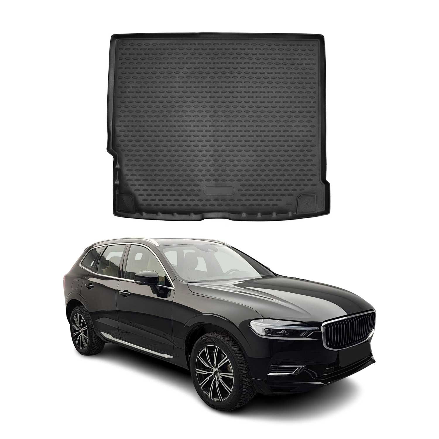 Kofferraummatte Kofferraumwanne für Volvo XC60 2017-2024 Gummi TPE Schwarz